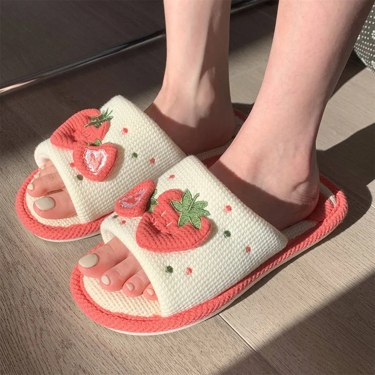 Snuggly Strawberry Slippers