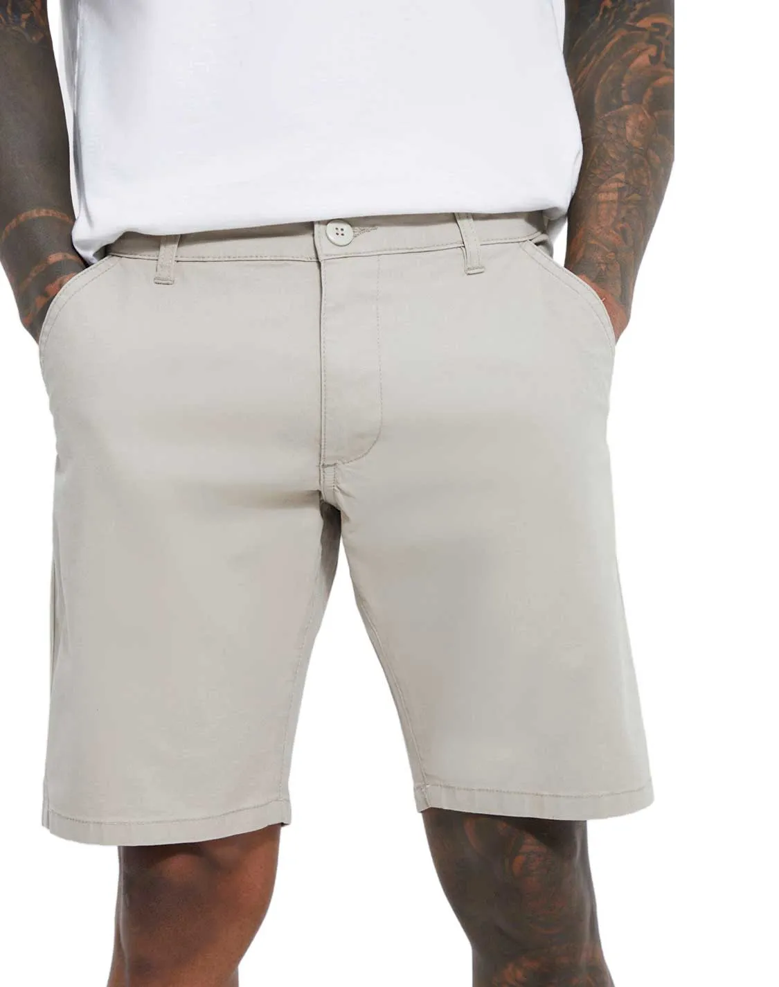 Stretch Skinny Fixed Waist Chino Short