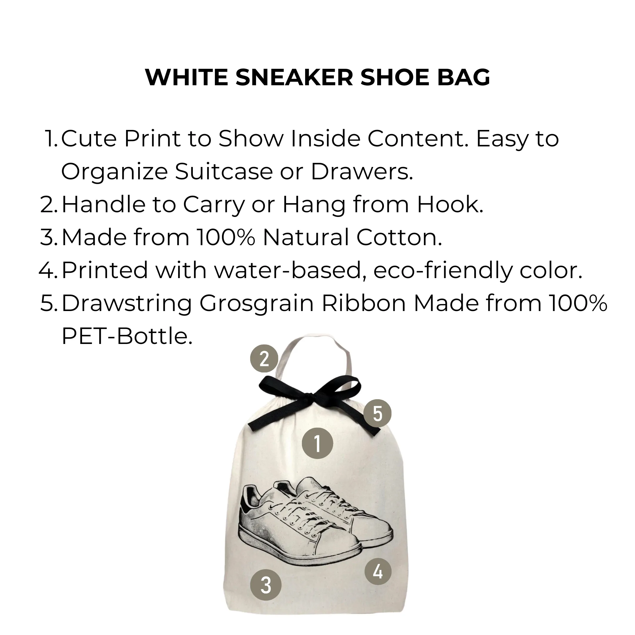 White Sneaker Shoe Bag, Cream