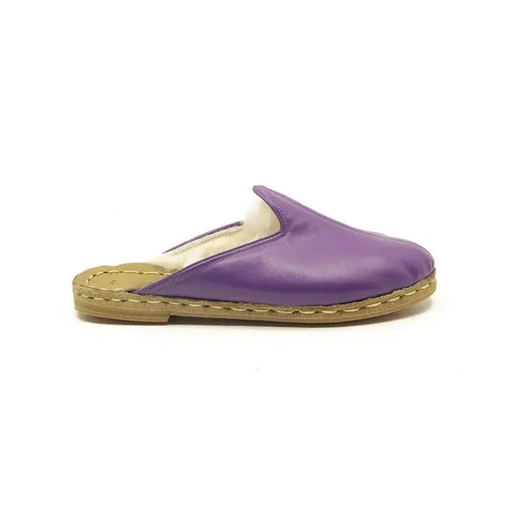 Winter Sheepskin Slippers Purple Women's