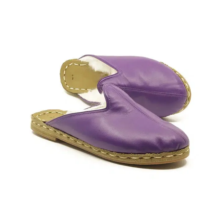 Winter Sheepskin Slippers Purple Women's