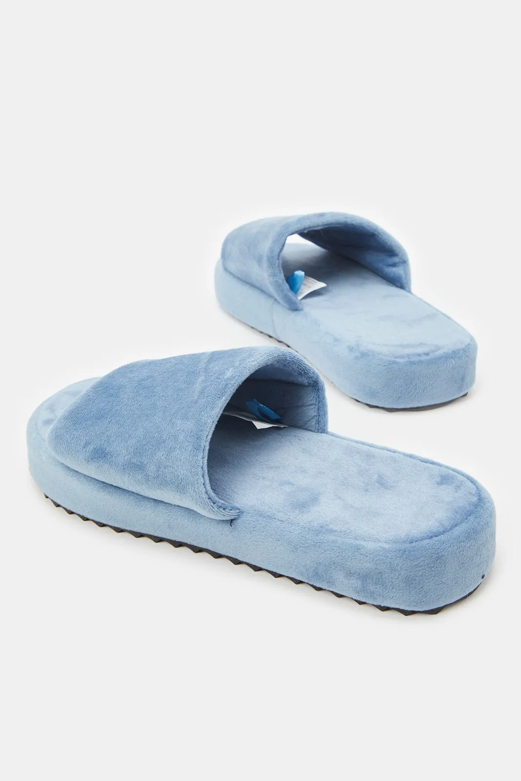 Women Blue Platform Slippers