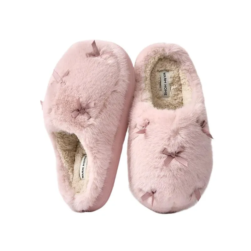 Women's Cute Comfortable Warm Indoor Home Fluffy Plush Slippers