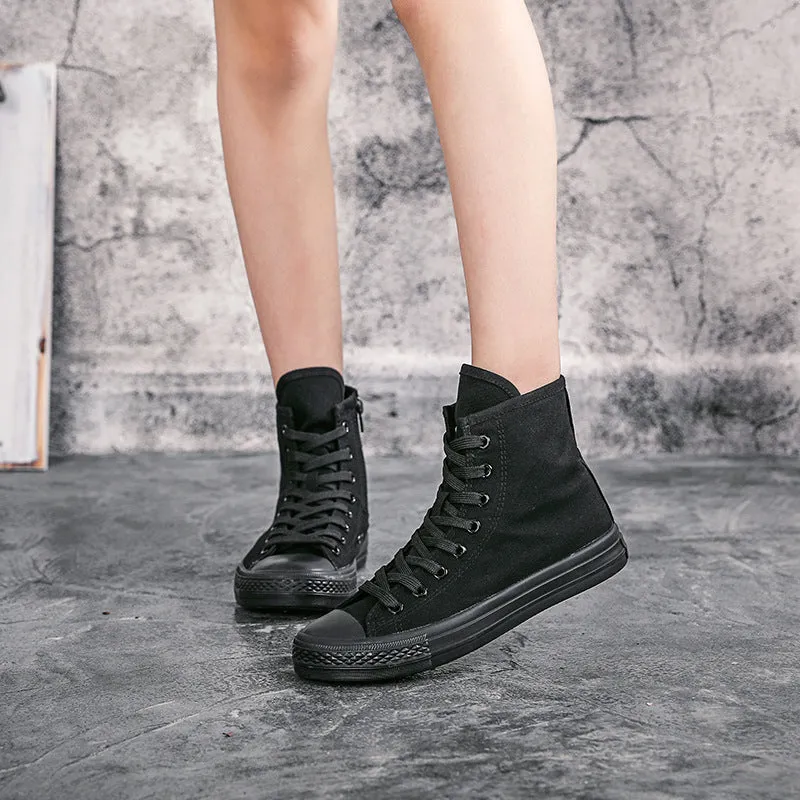 Womens Fashion Lace Up High-top Canvas Shoes