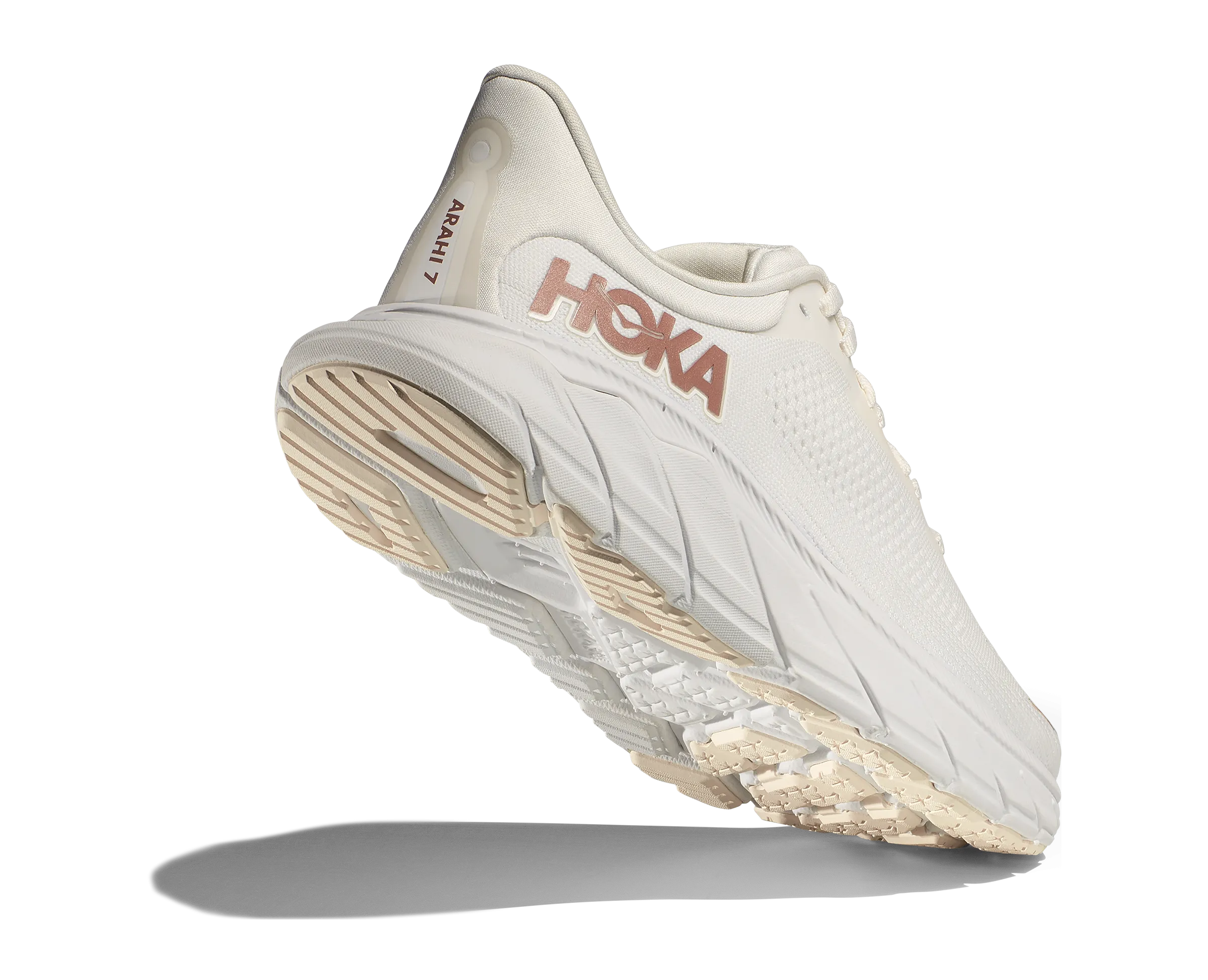 Women's Hoka Arahi 7 1147851BSG Color:  Blanc De Blanc/Rose Gold