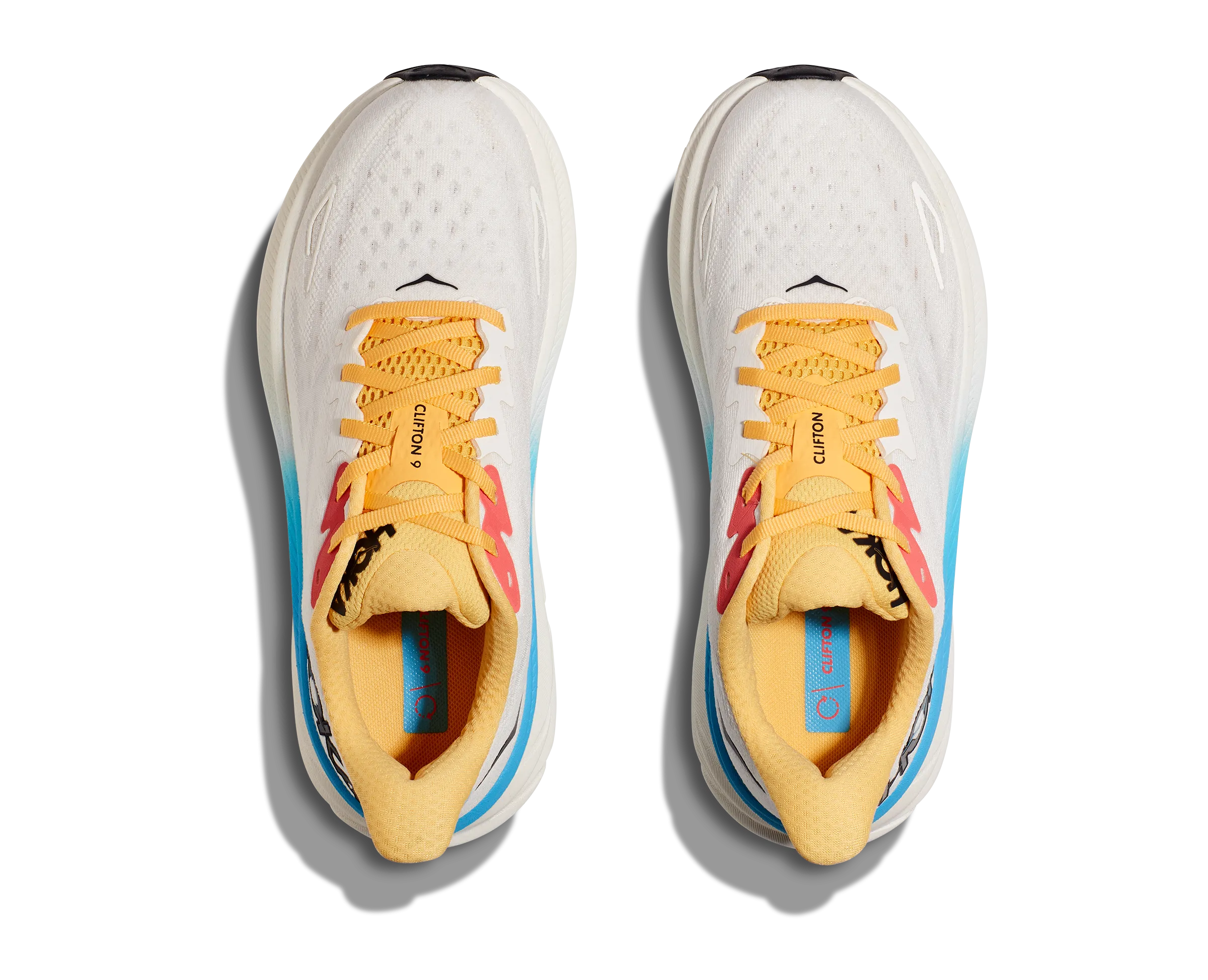 Women's Hoka Clifton 9 Color: Blanc / Swim Day