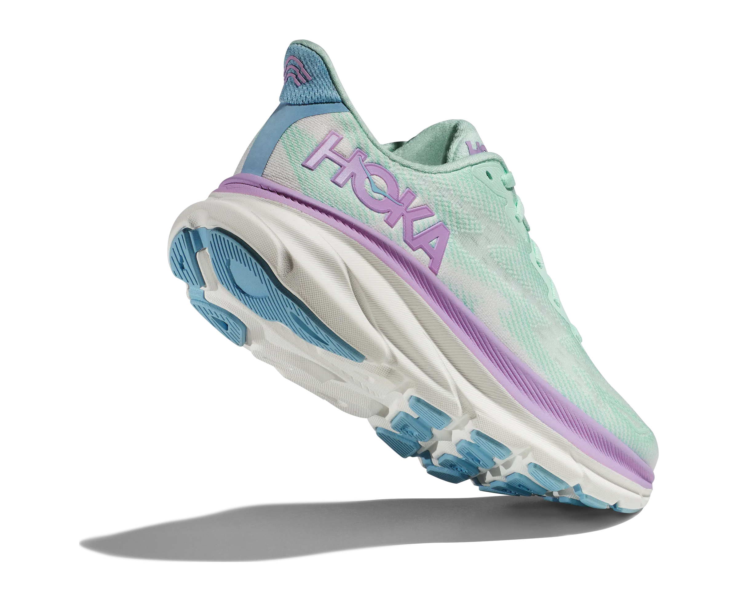 Women's Hoka Clifton 9 Color: Sunlit Ocean/Lilac Mist