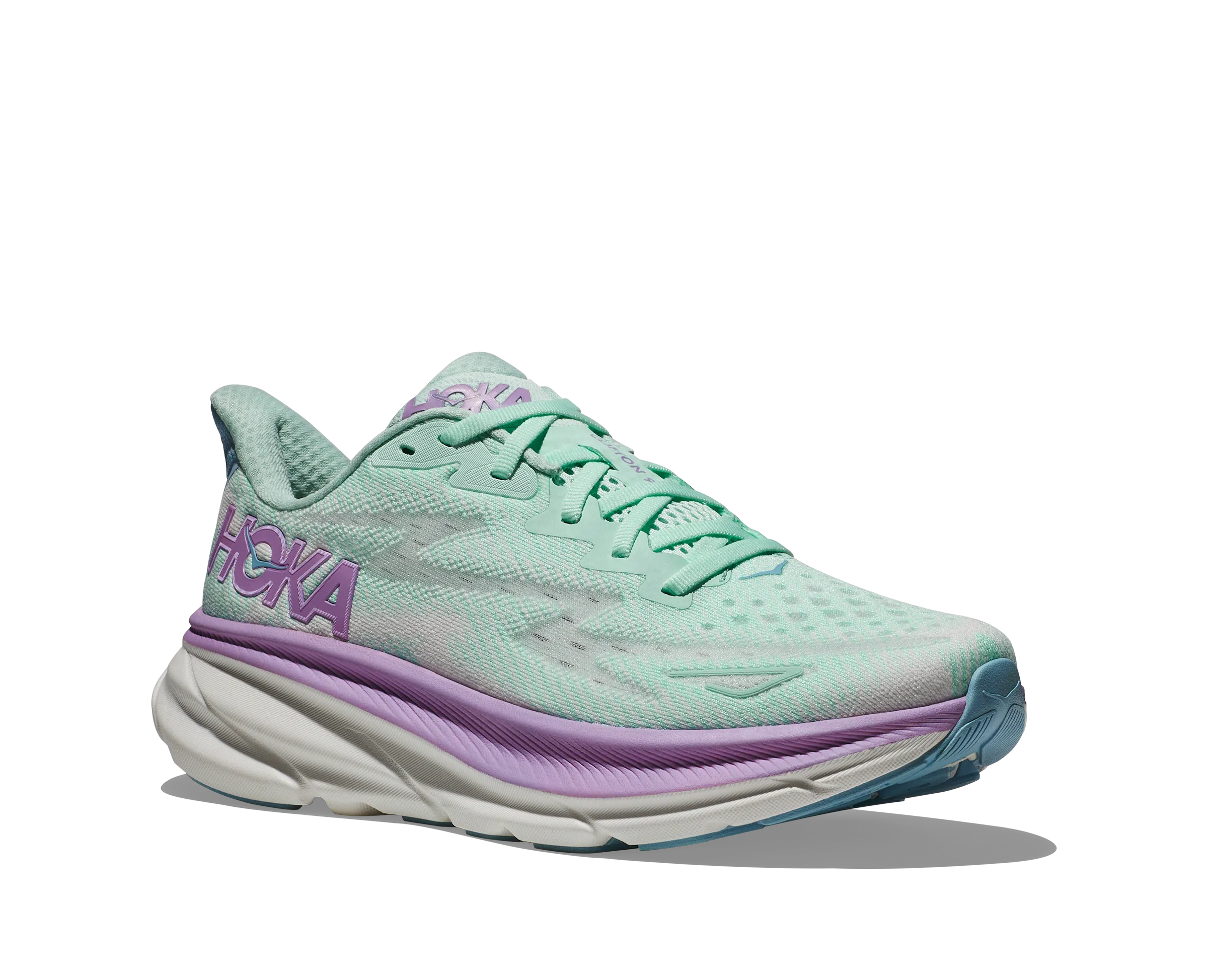 Women's Hoka Clifton 9 Color: Sunlit Ocean/Lilac Mist