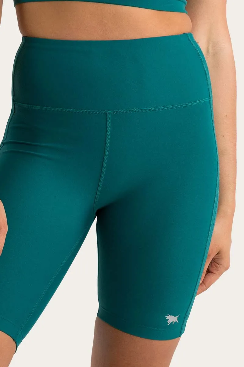 Xena High Rise Womens Bike Short - Amazon Green